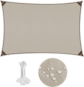 Sekey Sun Shade Sail with Kit PES Sun Protection Sail Waterproof